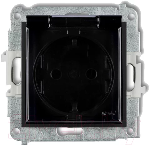 Розетка Karlik Schuko 12MGPB-1sdp (черный)