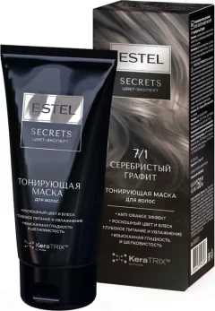 Тонирующая маска для волос Estel Secrets Цвет-эксперт 7/1 (150мл, серебристый графит) — фото 1
