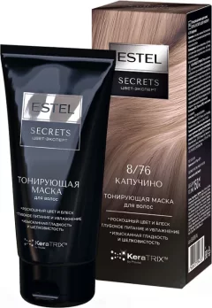Тонирующая маска для волос Estel Secrets Цвет-эксперт 8/76 (150мл, капучино) — фото 1