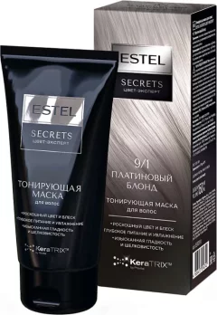 Тонирующая маска для волос Estel Secrets Цвет-эксперт 9/1 (150мл, платиновый блонд) — фото 1