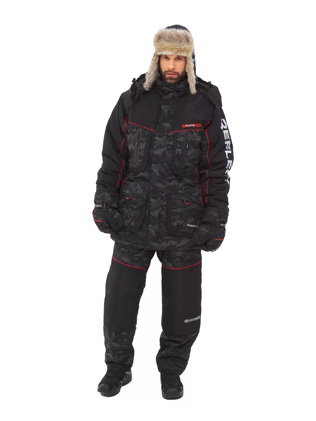 Костюм для охоты и рыбалки Huntsman Siberia Reflect V2 -50°C (р.68-70/182-188, черный)