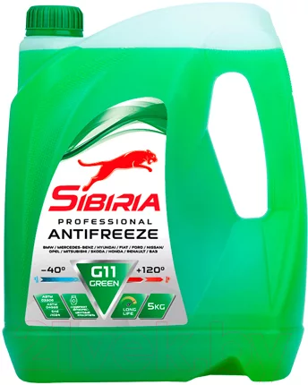 Антифриз Sibiria Зеленый G11 / 800216 (5кг)