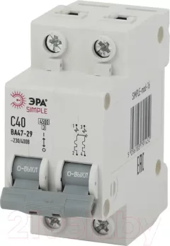 Выключатель автоматический ЭРА Simple-mod-14 ВА47-29 2P 25А 4.5кА C / Б0039231 — фото 3