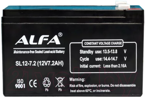 Аккумуляторная батарея ALFA battery SL12-7.2 (12V-7.2Ah)