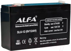 Аккумуляторная батарея ALFA battery SL6-12 (6V-12Ah) — фото 2