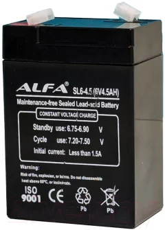 Аккумуляторная батарея ALFA battery SL6-4.5 (6V-4.5Ah) — фото 4