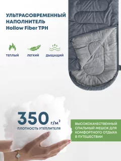 Спальный мешок RSP Outdoor Sleep 350 / SB-SLE-350-G-L (серый) — фото 3