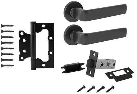 Комплект дверной фурнитуры Code Deco Slim H-40136-A-BLM без фиксатора (черный)