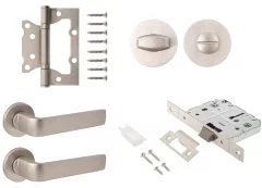 Комплект дверной фурнитуры Code Deco Slim H-40136-A-NISM с фиксатором (никель супер матовый) — фото 1