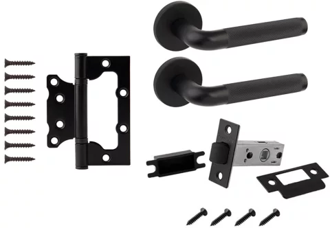 Комплект дверной фурнитуры Code Deco Slim H-40149-A-BLM без фиксатора (черный)
