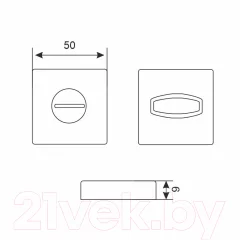 Защелка с ручками Аллюр Венсан SN/CP+L7050S SN+BK-S1 SN/CP 2682/S7050 (матовый никель/хром) — фото 5