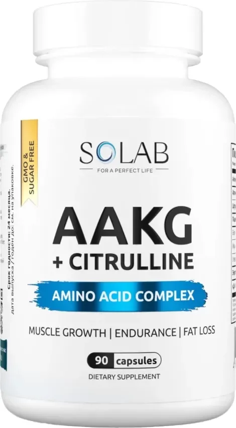 Аминокислота AAKG SOLAB Аргинин+Цитруллин (90 капсул)