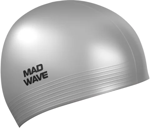 Шапочка для плавания Mad Wave Solid (серебристый)