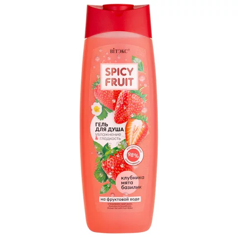 Гель для душа Витэкс Spicy Fruit Клубника-Мята-Базилик Увлажнение & Гладкость (515мл)