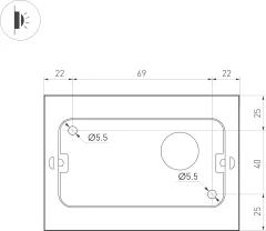 Бра уличное Arlight SP-WALL-FLAT-S110x90-2x3W Warm3000 GR / 032410 — фото 2