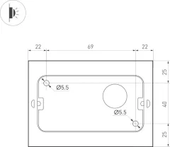 Бра уличное Arlight SP-WALL-FLAT-S110x90-2x3W Warm3000 GR / 032410 — фото 8
