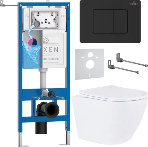 Унитаз подвесной с инсталляцией Roxen StounFix Dual Fresh 868504