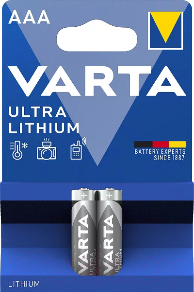 Комплект батареек Varta Ultra AAA/FR3 Lithium (2шт)