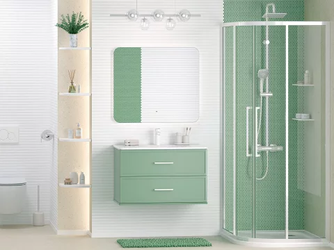 Тумба с умывальником Brevita Verde 80 / Ver-09080-0102Я+B-OND080-01