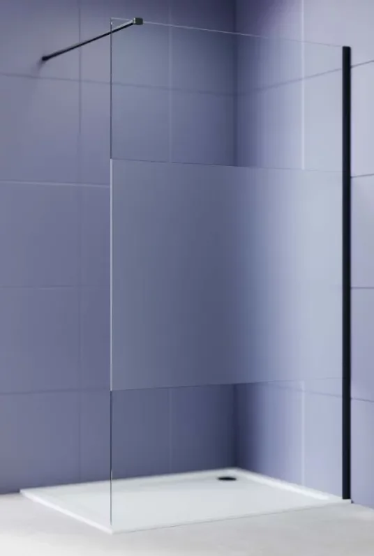 Душевая стенка Aquatek Walk in с держателем 100x200 / AQ.WI.100.3BL (черный/прозрачное стекло)