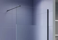 Душевая стенка Aquatek Walk in с держателем 100x200 / AQ.WI.100.3BL (черный/прозрачное стекло) — фото 3
