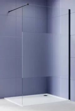 Душевая стенка Aquatek Walk in с держателем 100x200 / AQ.WI.100.3BL (черный/прозрачное стекло) — фото 9