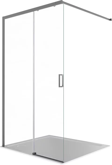 Душевая стенка Aquatek Walk in с держателем 120x200 / AAQ.WISL.120.1GM (оружейная сталь/прозрачное стекло)
