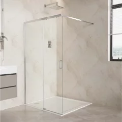 Душевая стенка Aquatek Walk in с держателем 120x200 / AQ.WISL.120.1CH (хром/прозрачное стекло) — фото 2
