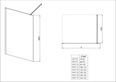 Душевая стенка Aquatek Walk in с держателем 140x200 / AQ.WI.140.2BL (черный/прозрачное рифленое стекло) — фото 9