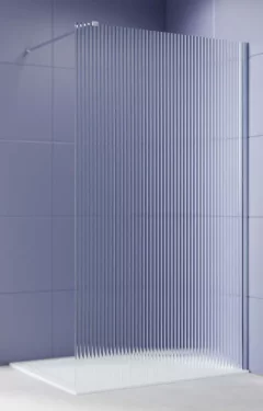 Душевая стенка Aquatek Walk in с держателем 140x200 / AQ.WI.140.2CH (хром/прозрачное рифленое стекло) — фото 1