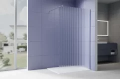 Душевая стенка Aquatek Walk in с держателем 140x200 / AQ.WI.140.2CH (хром/прозрачное рифленое стекло) — фото 2