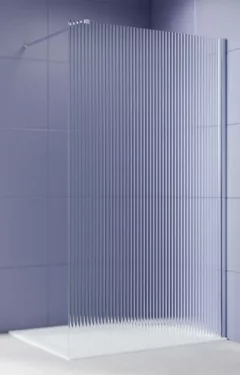 Душевая стенка Aquatek Walk in с держателем 140x200 / AQ.WI.140.2CH (хром/прозрачное рифленое стекло) — фото 9