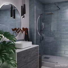 Душевая стенка Saniteco Walk-In SN-W8TC90 (90x200, прозрачное стекло, хромированный профиль) — фото 2
