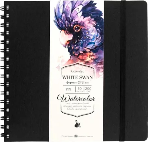 Скетчбук Малевичъ White Swan / 401452 (30л, черный)