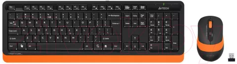 Комплект клавиатура и мышь A4Tech Wireless Desktop Fstyler FG1010 (черный/оранжевый)