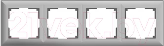 Рамка для выключателей и розеток Werkel WL14-Frame-04 / a038848 (серебряный)