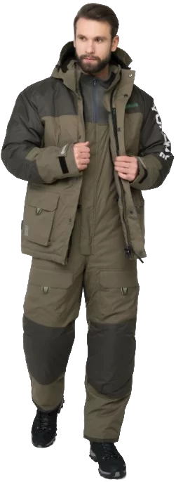 Костюм для охоты и рыбалки Huntsman Yukon Ice-45°C (р.48-50/182-188, хаки/черный)