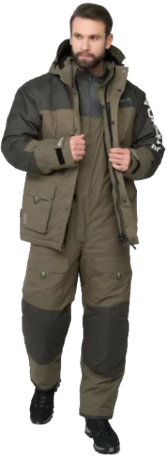 Костюм для охоты и рыбалки Huntsman Yukon Ice-45°C (р.48-50/182-188, хаки/черный) — фото 1