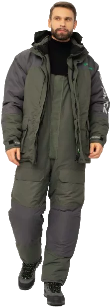 Костюм для охоты и рыбалки Huntsman Yukon Ice-45°C (р.52-54/182-188, зеленый/графит)