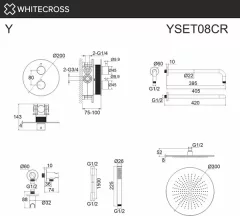 Душевая система со смесителем Whitecross Y YSET08GLB (брашированное золото) — фото 9