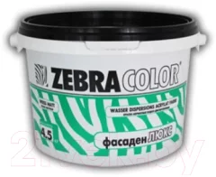 Краска Zebracolor Фасаден Люкс (15кг, белый) — фото 1