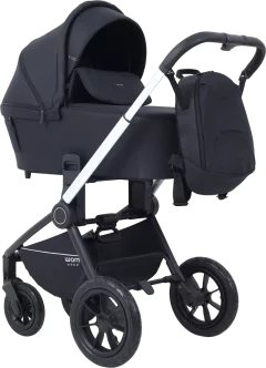 Детская универсальная коляска MOWbaby Zoom air 3в1 / MB087 (Silver Black) — фото 1