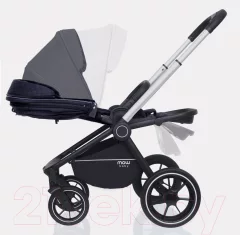 Детская универсальная коляска MOWbaby Zoom PU 3 в 1 / RA087 (Silver Black) — фото 5