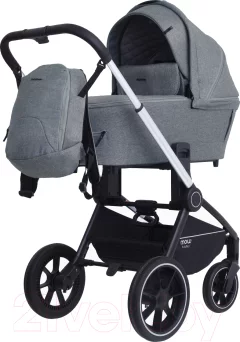 Детская универсальная коляска MOWbaby Zoom PU 3 в 1 / RA087 (Silver Grey) — фото 1