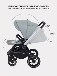 Детская универсальная коляска MOWbaby Zoom PU 3в1 / RA087 (Silver Green Tea) — фото 4